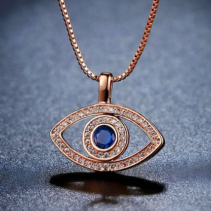 Evil Eye Rhinestone Necklace