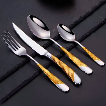 Diamond Textured Stainless Steel Cutlery Set