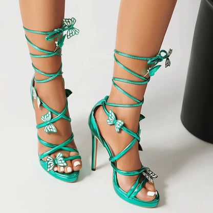 Farfalla Lace-Up Heels