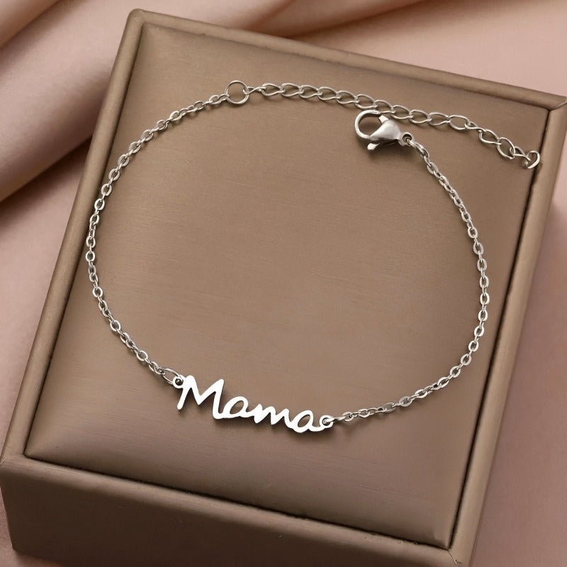 Mama Script Bracelet