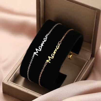 Mama Script Bracelet