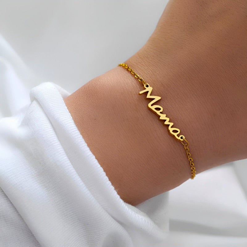 Mama Script Bracelet