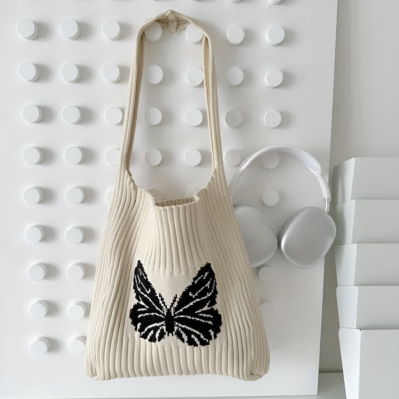 Butterfly Knitted Shoulder Bag