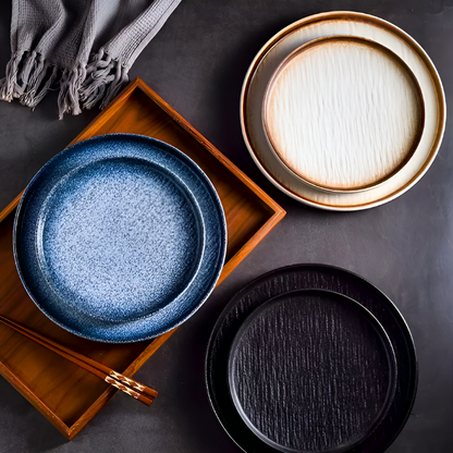 Textured Stoneware Plate Set