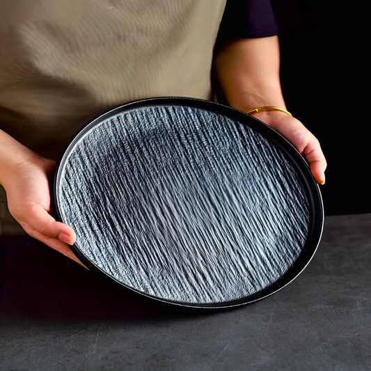 Textured Stoneware Plate Set